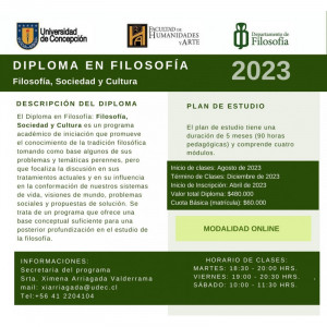 Diploma Filosofía: Filosofía, Sociedad y Cultura, Matrícula