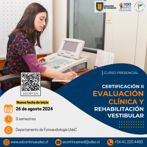 Curso en evaluación clínica y rehabilitación vestibular. 2024 (Matricula)