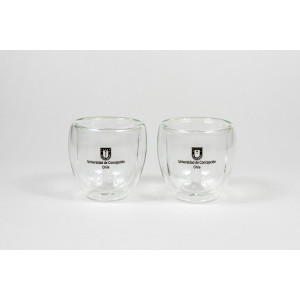 Set de vasos de vidrio con logo