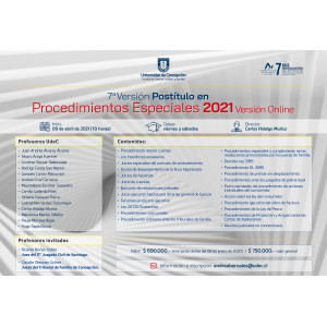 Postítulo Procedimientos Especiales 2021 Pago anticipado