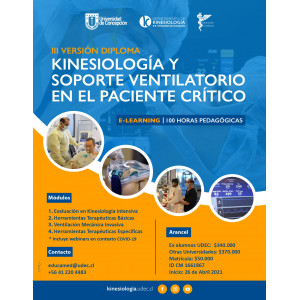 (Arancel Normal) Diploma en Kinesiología y Soporte Ventilatorio en el Paciente Crítico